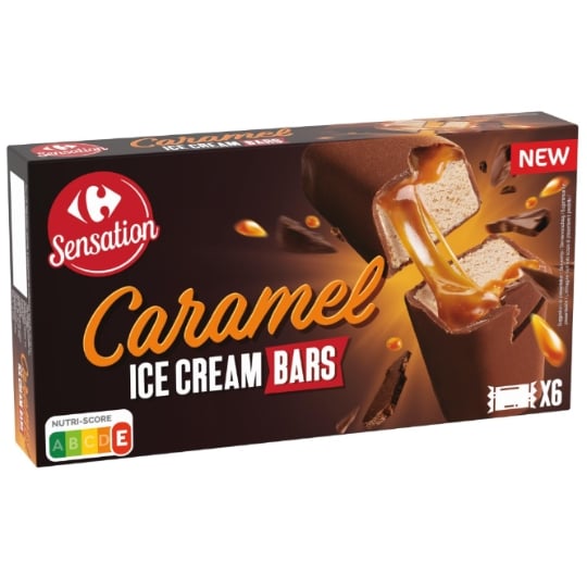 Barres Glacées Chocolat Caramel CARREFOUR SENSATION