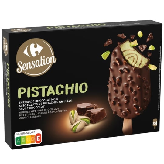 Glaces Bâtonnets Pistache Chocolat CARREFOUR SENSATION