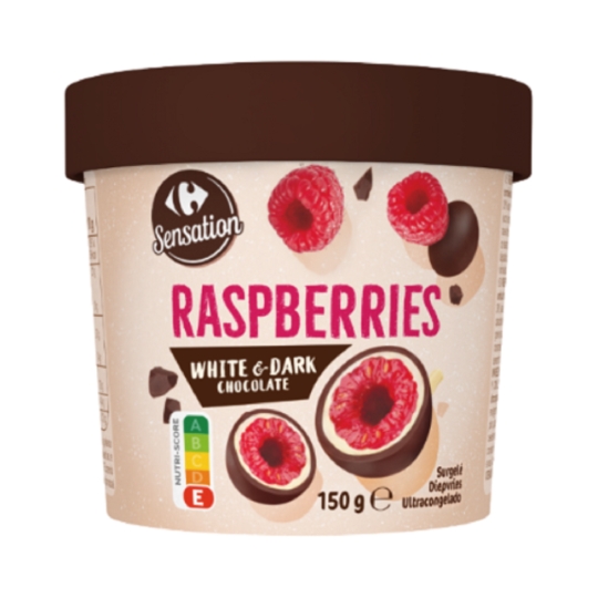 Framboises Enrobées Chocolat Blanc et Noir CARREFOUR SENSATION