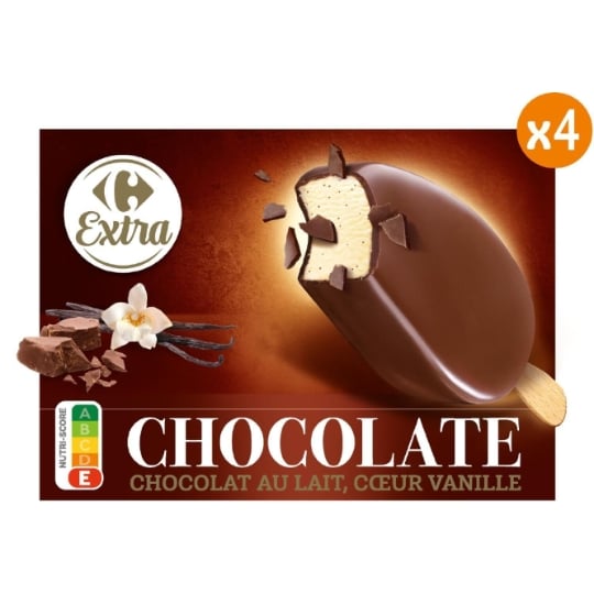 Glaces Bâtonnets Vanille Chocolat CARREFOUR EXTRA