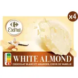 Glaces Bâtonnets Vanille Amandes et Chocolat Blanc CARREFOUR EXTRA