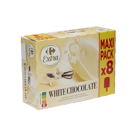 Glaces Bâtonnets Vanille Chocolat Blanc CARREFOUR EXTRA
