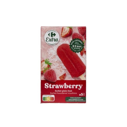 Sorbets Bâtonnets Fraise CARREFOUR EXTRA