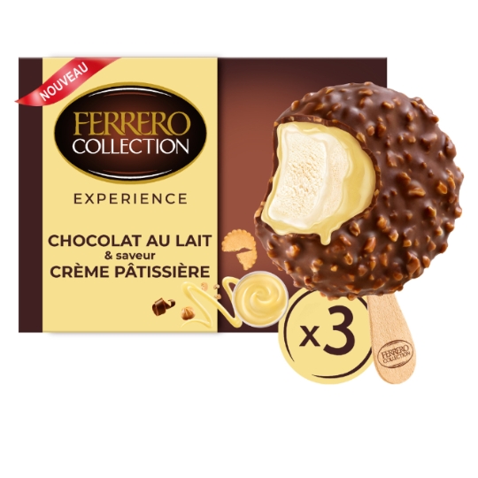 Glaces Bâtonnets Chocolat Lait Saveur Crème Pâtissière FERRERO ROCHER