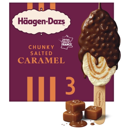 Glaces Bâtonnets Vanille Caramel Beurre Salé et Chocolat HAAGEN-DAZS