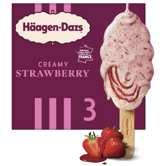 Glaces Bâtonnets Fraise HAAGEN-DAZS