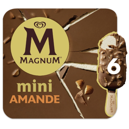 Glaces Bâtonnets Mini Vanille Chocolat et Amandes MAGNUM
