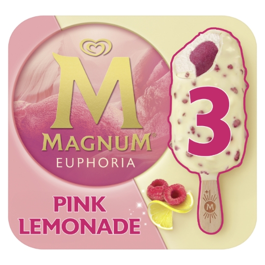 Glaces Bâtonnets Citron Framboise et Bonbons Pétillants Euphoria MAGNUM