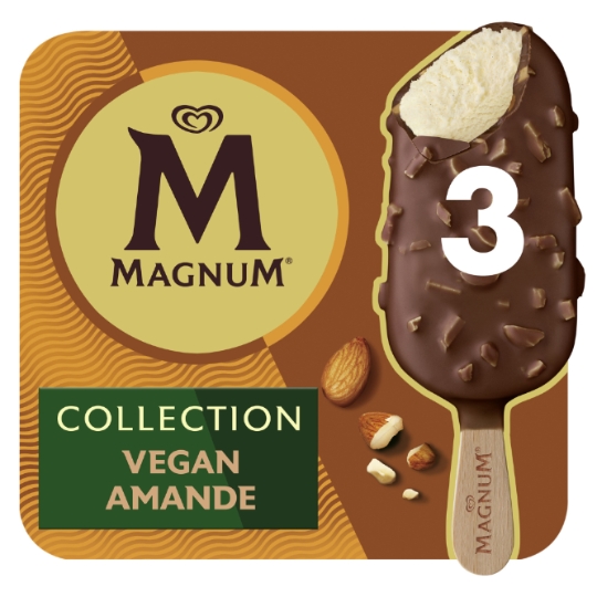 Glaces Bâtonnets Vanille Chocolat et Amandes Vegan MAGNUM