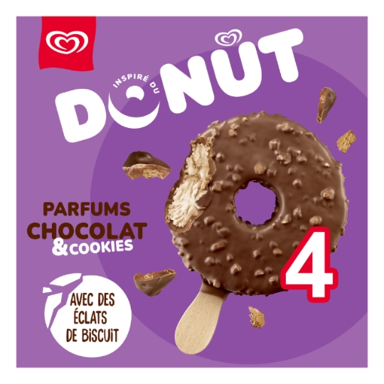 Glace Bâtonnet Donut Parfums Chocolat & Cookies MIKO