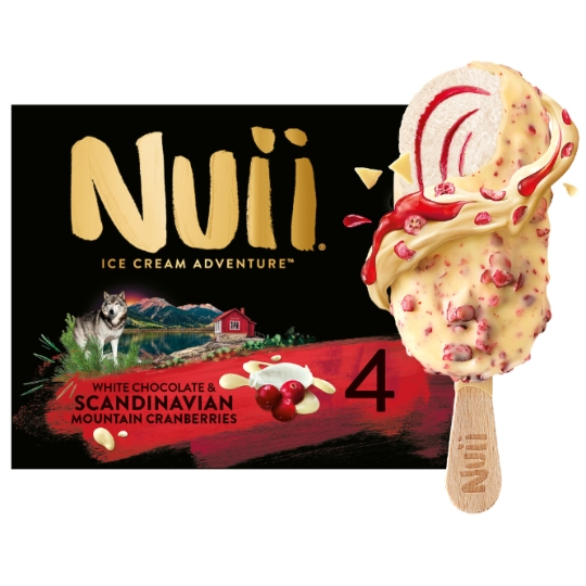 Glaces Bâtonnets Chocolat Blanc Canneberges NUII