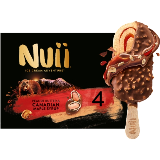 Glaces Bâtonnets Beurre de Cacahuètes Sirop d'Erable NUII