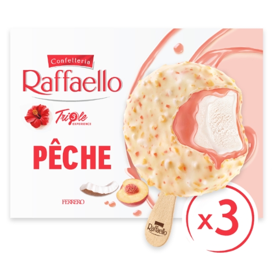 Glaces Bâtonnets Coco Pêche et Hibiscus RAFFAELLO