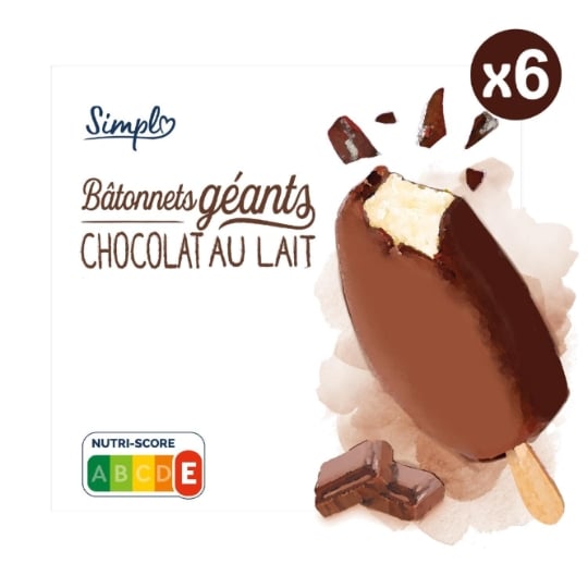 Glaces Bâtonnets Vanille Chocolat SIMPL