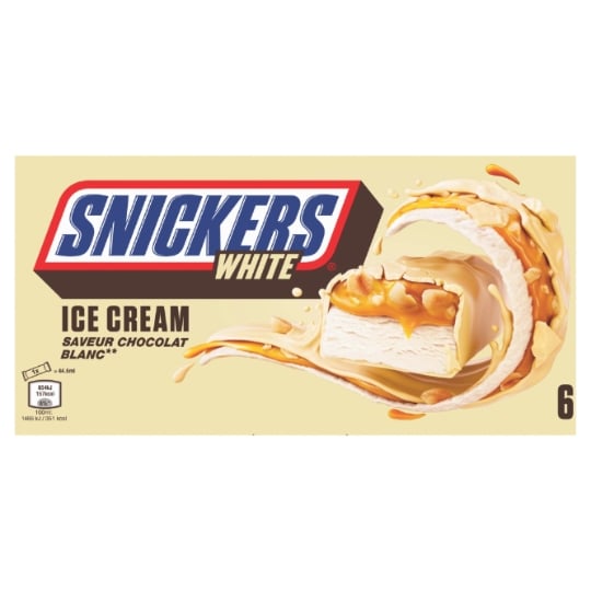 Barres Glacées Chocolat Blanc Caramel et Cacahuètes SNICKERS