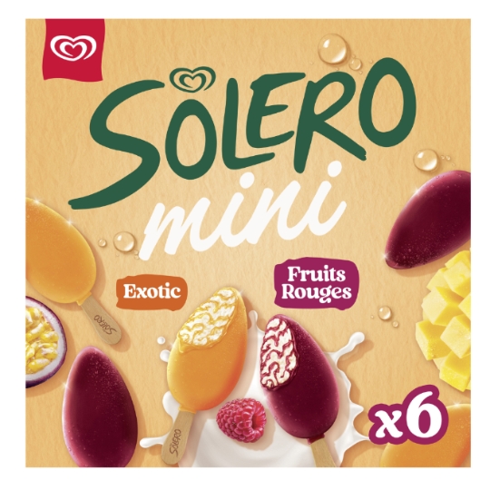 Glaces Bâtonnets Mini Exotic et Berry Bliss SOLERO