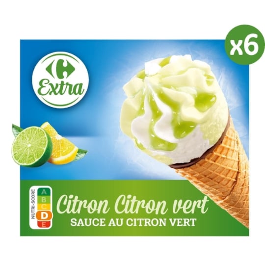 Glaces Cônes Citron Citro Vert CARREFOUR EXTRA