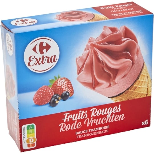 Glaces Cônes Fruits Rouges CARREFOUR EXTRA