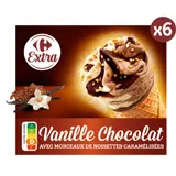 Glaces Cônes Vanille Chocolat CARREFOUR EXTRA