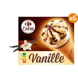 Glaces Cônes Vanille CARREFOUR EXTRA