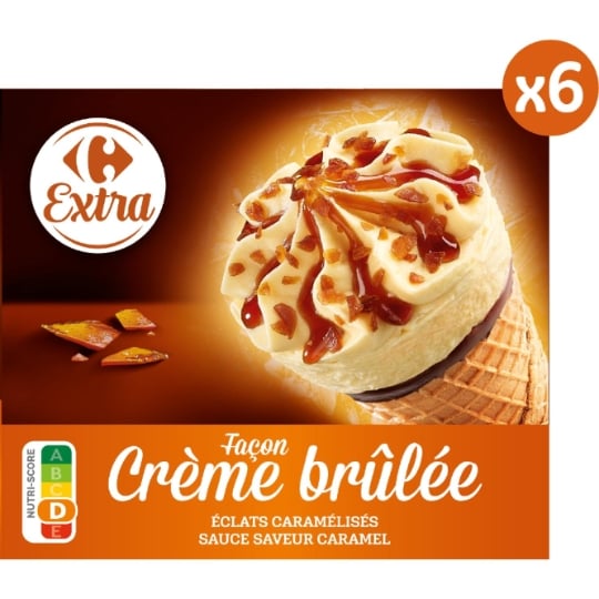 Glaces Cônes Façon Crème Brûlée CARREFOUR EXTRA