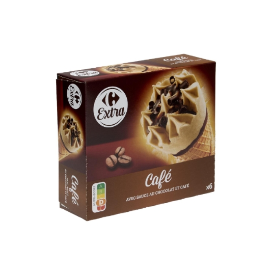 Glaces Cônes Café Chocolat CARREFOUR EXTRA