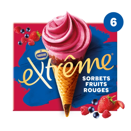 Glaces Cônes Fruits Rouges EXTREME