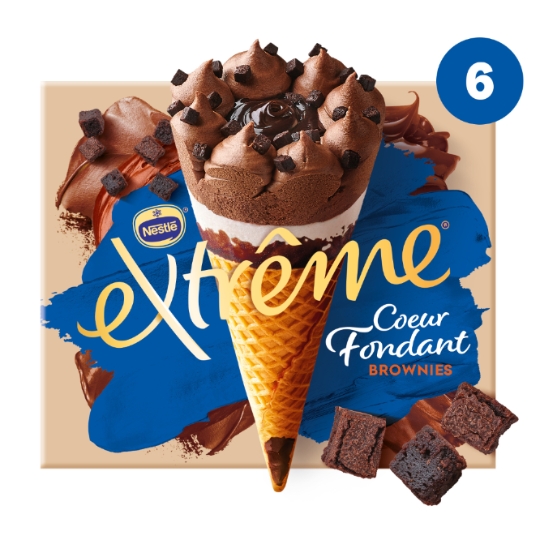 Glaces Cônes Chocolat Brownies et Vanille EXTREME