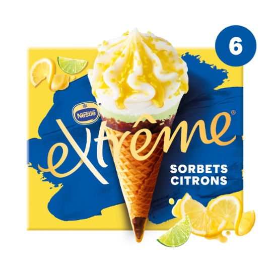 Glaces Cônes Citron Jaune et Vert EXTREME