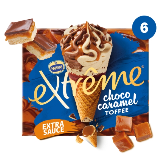 Glaces Cônes Chocolat Caramel Toffee EXTREME
