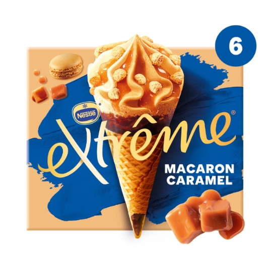 Glaces Cônes Macaron Caramel Pointe de Sel et Amandes EXTREME