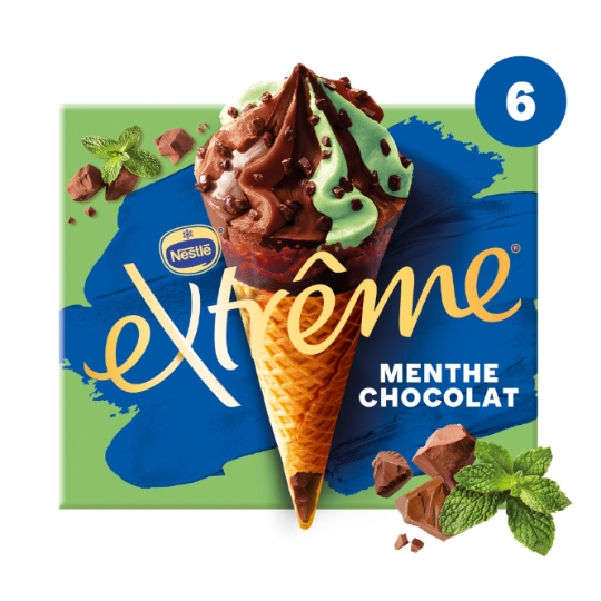 Glaces Cônes Menthe Chocolat EXTREME
