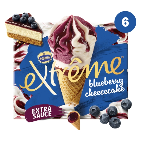 Glaces Cônes Cheesecake Myrtille EXTREME
