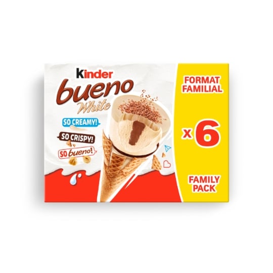 Glaces Cônes Chocolat Blanc Noisettes KINDER BUENO
