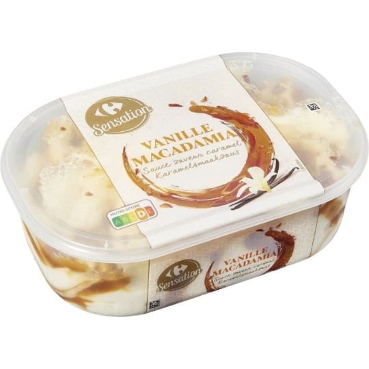 Glace en Bac Vanille Macadamia et Caramel CARREFOUR SENSATION