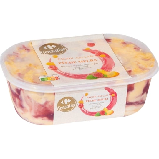 Sorbet en Bac Façon Pêche Melba CARREFOUR SENSATION