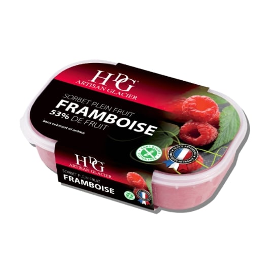 Sorbet en Bac Framboise HISTOIRE DE GLACES