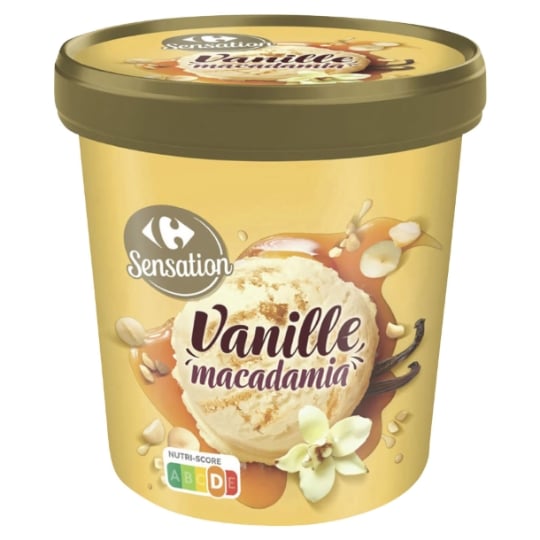 Glace en Pot Vanille Macadamia Caramélisées CARREFOUR SENSATION