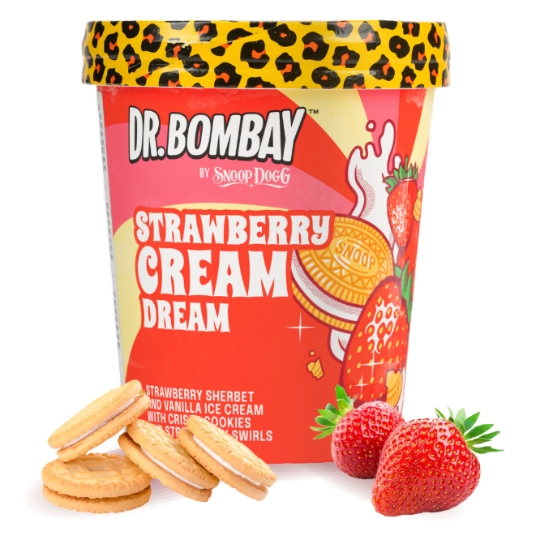 Glace Fraise Vanille et Cookie DR BOMBAY