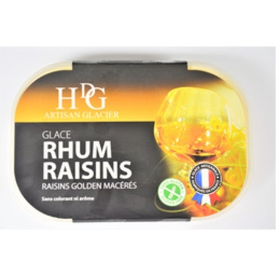 Glace en Bac Rhum Raisins Golden HISTOIRE DE GLACES