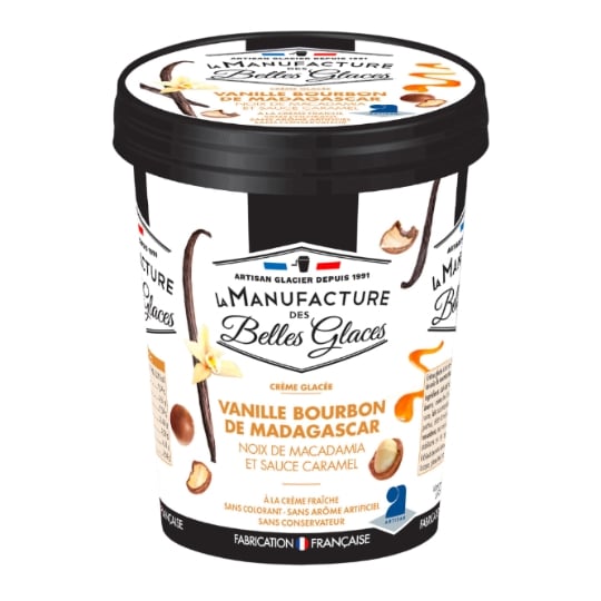 Glace en Pot Vanille Macadamia Caramélisées LA MANUFACTURE DES BELLES GLACES