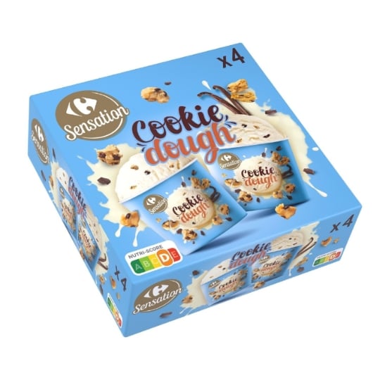 Glace en Pot Vanille Cookie Dough CARREFOUR SENSATION