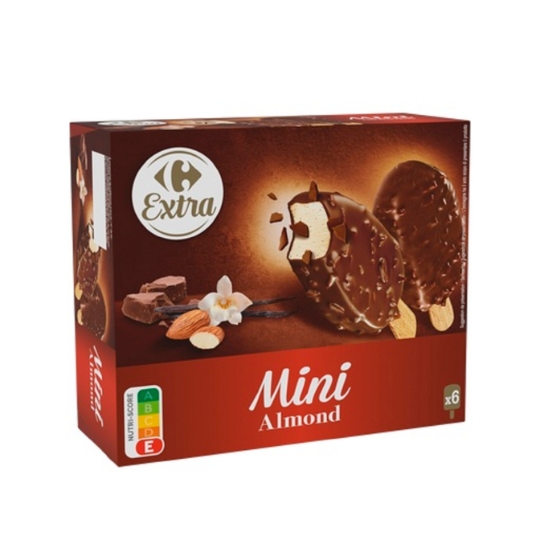 Glaces Bâtonnets Mini Vanille Chocolat et Amandes CARREFOUR EXTRA