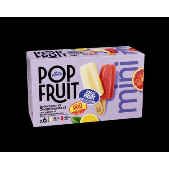 Sorbets Bâtonnets Citron et Orange Sanguine POP FRUIT