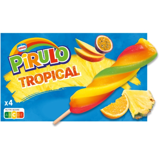 Glaces Bâtonnets à l'Eau Tropical PIRULO