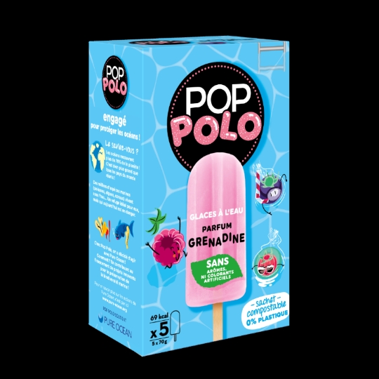 Glaces Bâtonnets à l'Eau Grenadine POP'POLO