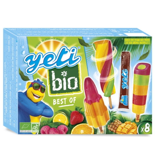 Glaces Tubes à l'Eau Assortiment Best Of Bio YETI