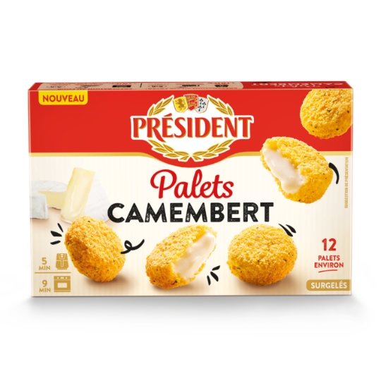 Fromage Palets Panés A Base De Camembert Surgelées  PRESIDENT