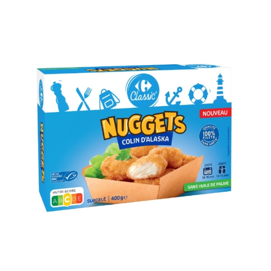 Portions de filets de poisson sans huile de palme, pêche durable MSC et 100% filets sans arête CARREFOUR CLASSIC'