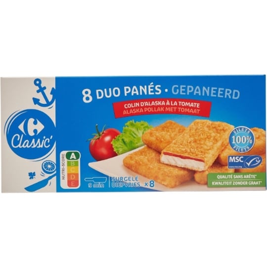 Poisson pané colin d'Alaska à la tomate CARREFOUR CLASSIC'